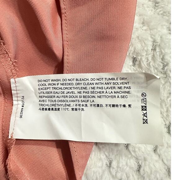 Theory Smocked Blouse Women's Large Pink Salmon Strappy Sleeveless Pullover - Picture 5 of 7